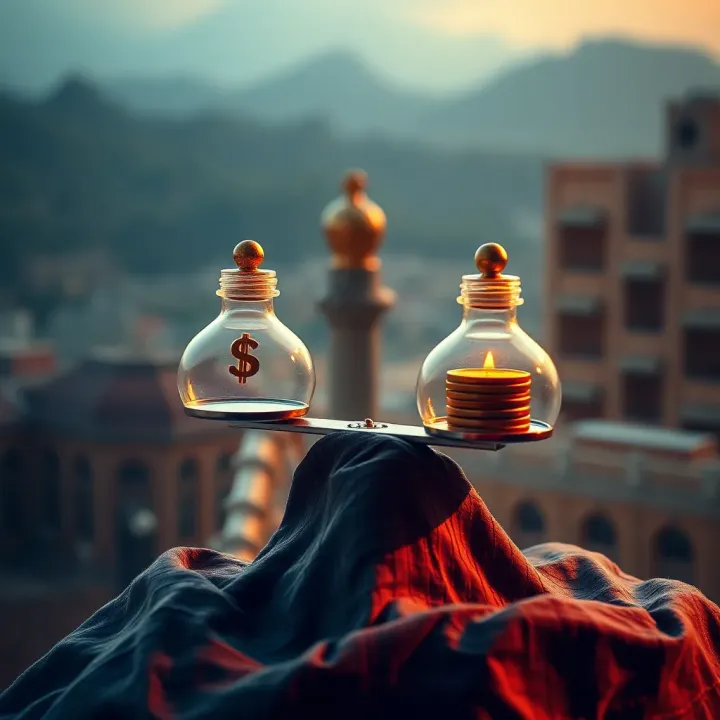 Conceptual illustration of risk and reward balance in financial trading