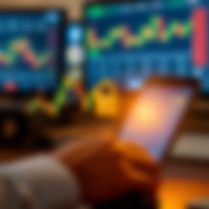 Illustration of financial charts and mobile payment icons representing local access and secure transactions