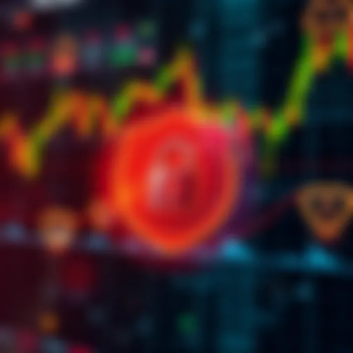 Visual of financial graphs with regulatory symbols and security shields