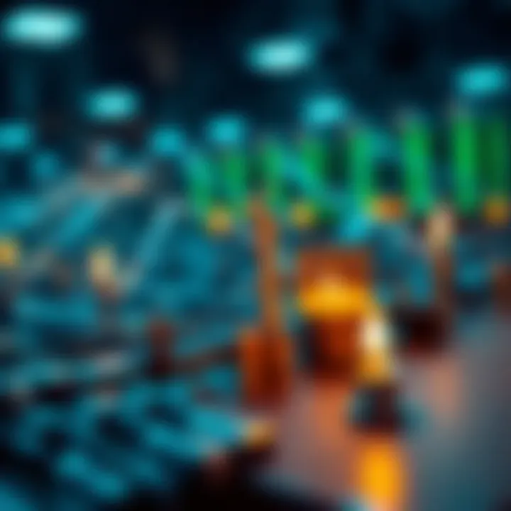 Visual representation of cryptocurrency mining network with Candle Mine Bot integration