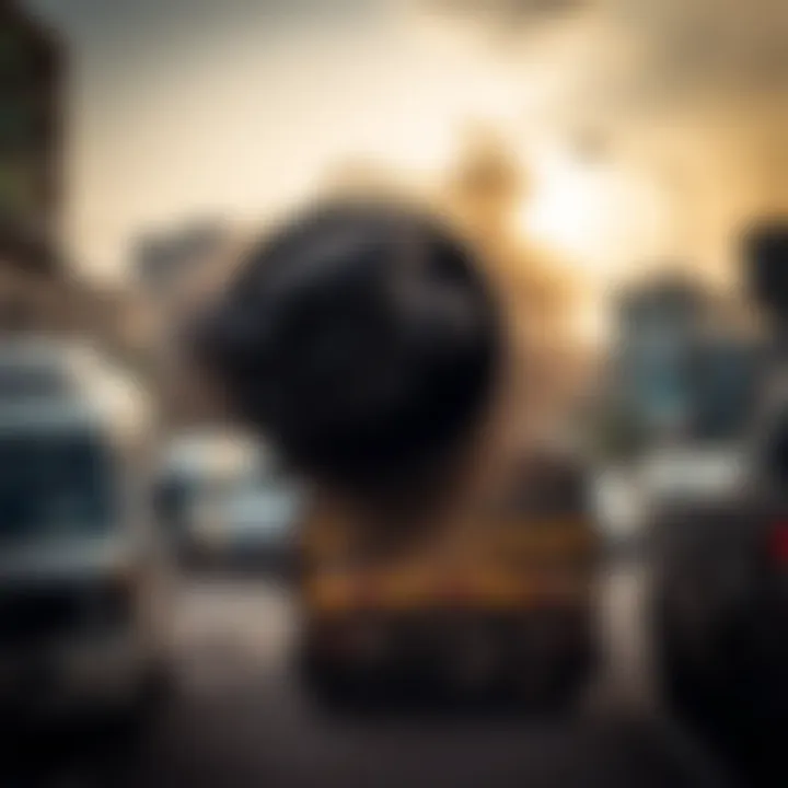 Diesel vehicle emitting exhaust fumes with urban Kenyan background highlighting air pollution concerns
