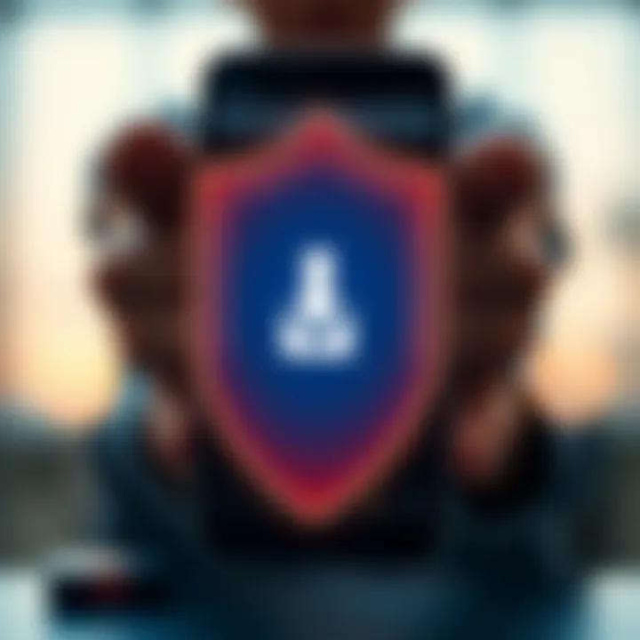 Ensuring Safe Installation of the Deriv App APK Security shield symbol with a smartphone and a download arrow indicating safe app installation