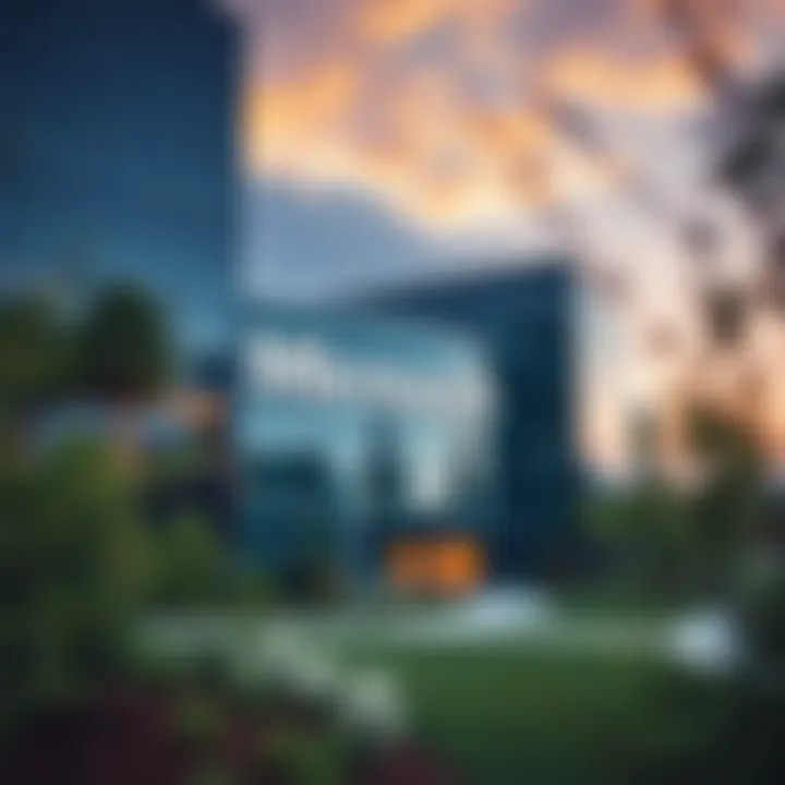 Modern Microsoft campus with advanced architectural design and green spaces