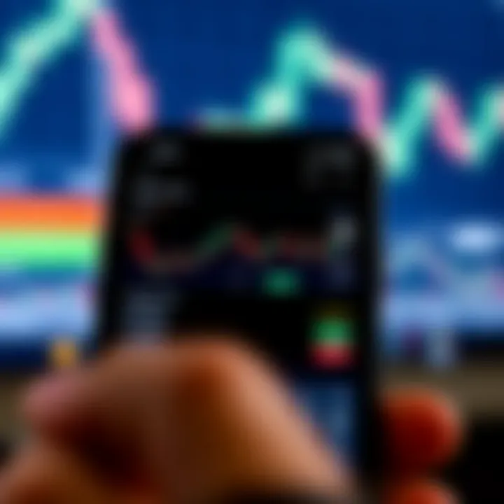 User interface of Olymp Trade platform showing trading graphs and options on a smartphone screen