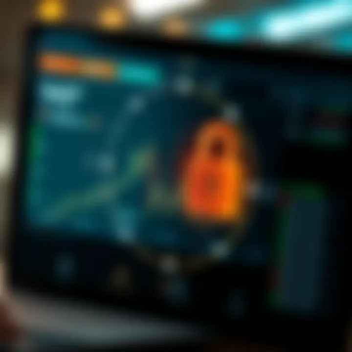 Illustration of secure encryption and safety measures for online trading