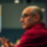 Satya Nadella addressing an audience during a technology conference