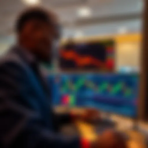 Forex Market Analysis by Leading Kenyan Trader Kenyan forex trader analyzing market charts on multiple screens