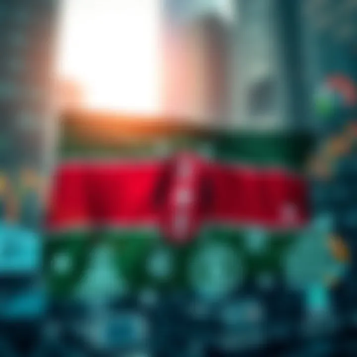 Illustration of Kenyan flag with digital financial icons representing trading regulations