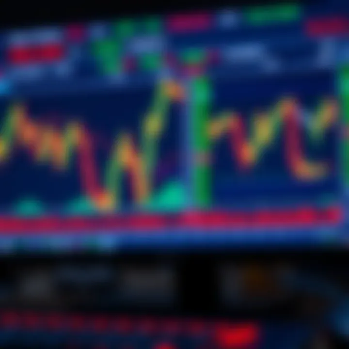 Illustration of a digital trading platform displaying binary options charts and data