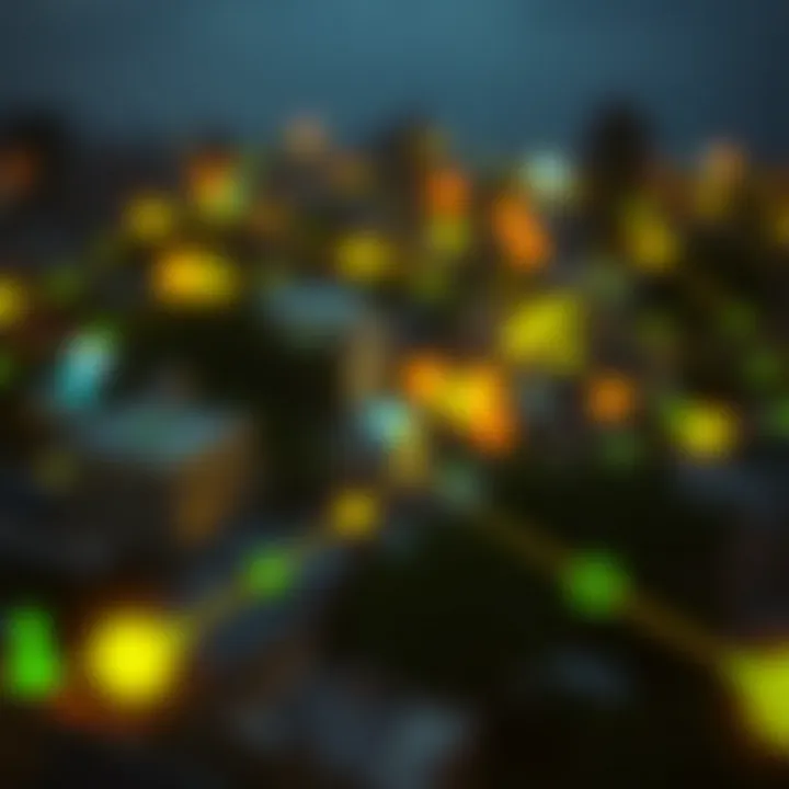 Illustration of digital financial connections symbolizing mobile money transfer within Kenya