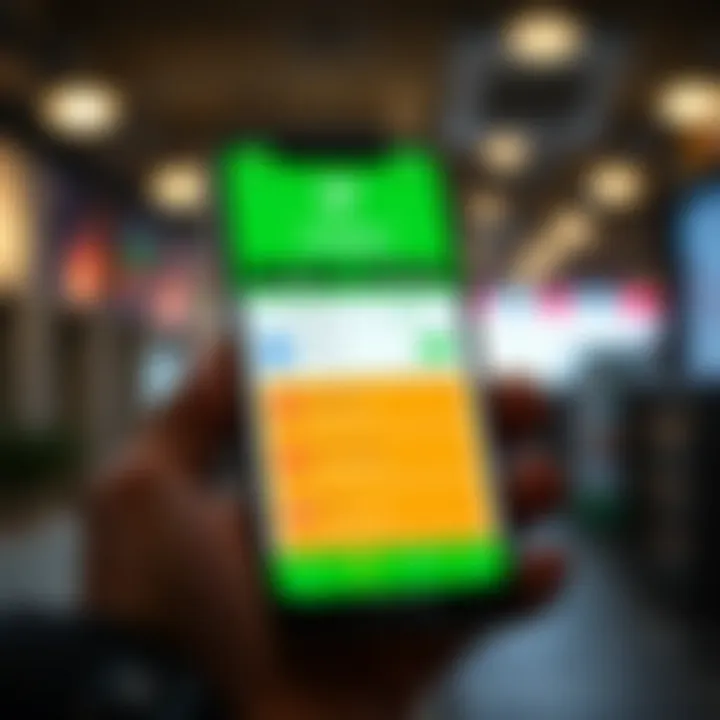 A mobile phone displaying the D Mpesa app interface featuring transaction options