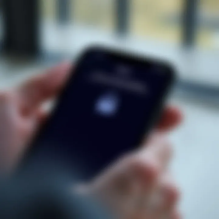 Secure login screen with two-factor authentication on a mobile device