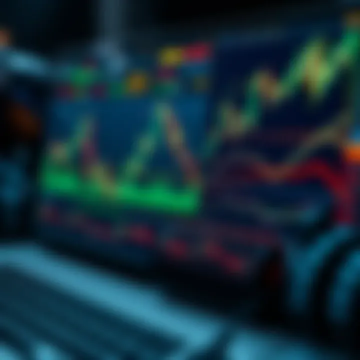 Visual representation of risk management tools and charts used in Deriv bot trading to analyze market trends
