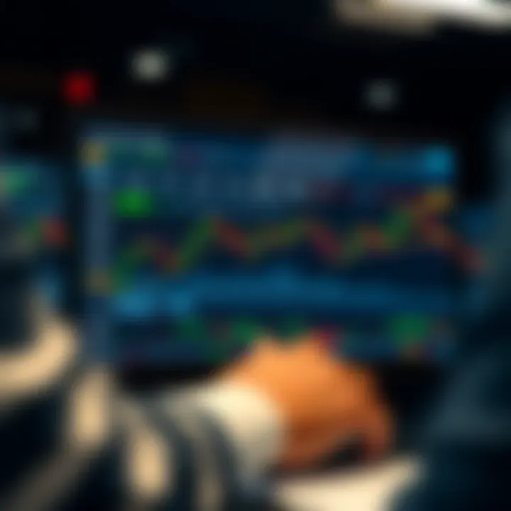 Diagram showing automated trading software executing trades on financial charts