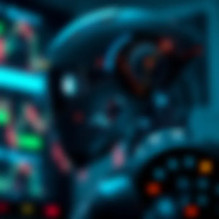 Concept of algorithmic trading with robotic software managing financial market transactions