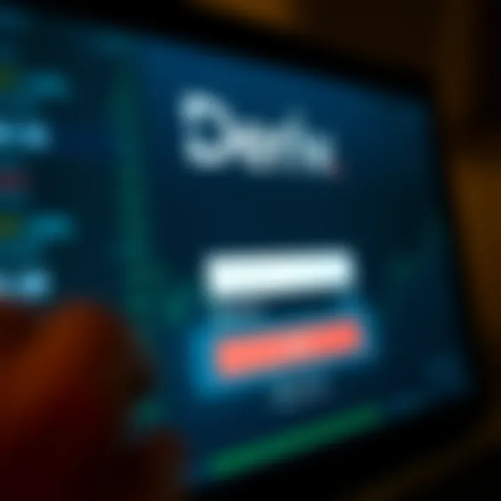 User interface displaying the Deriv login screen with username and password fields