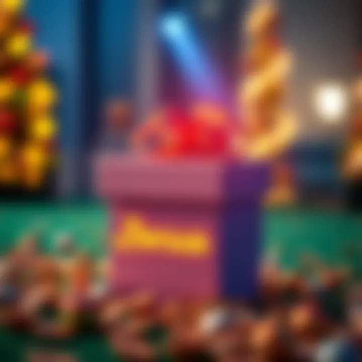 Digital representation of a welcome gift box with a glowing bonus offer symbol