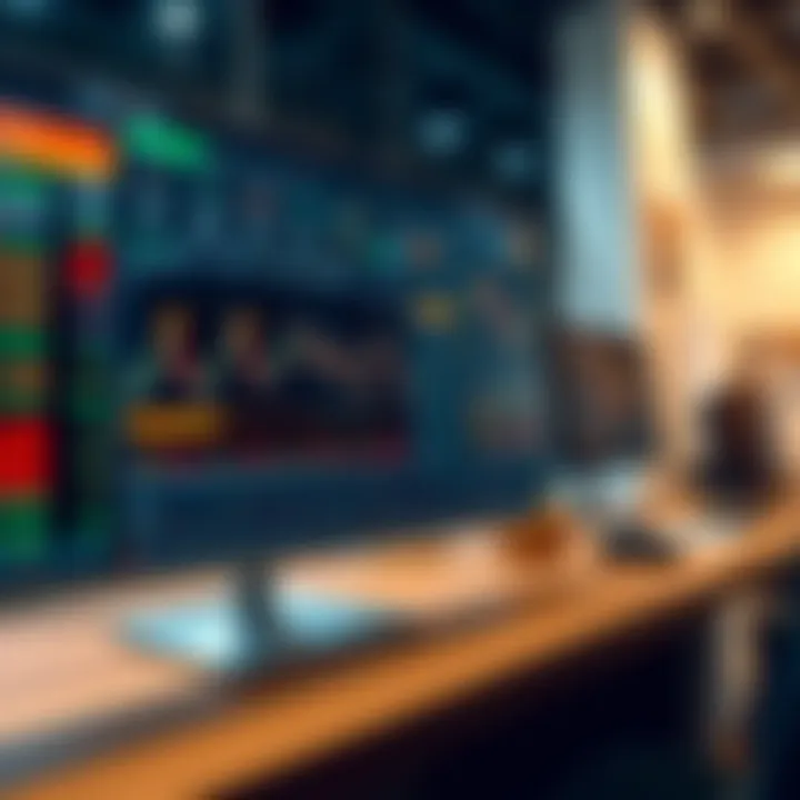 Demo Account Interface on Trading Platform Interface of a trading platform displaying demo account details with charts and trade options