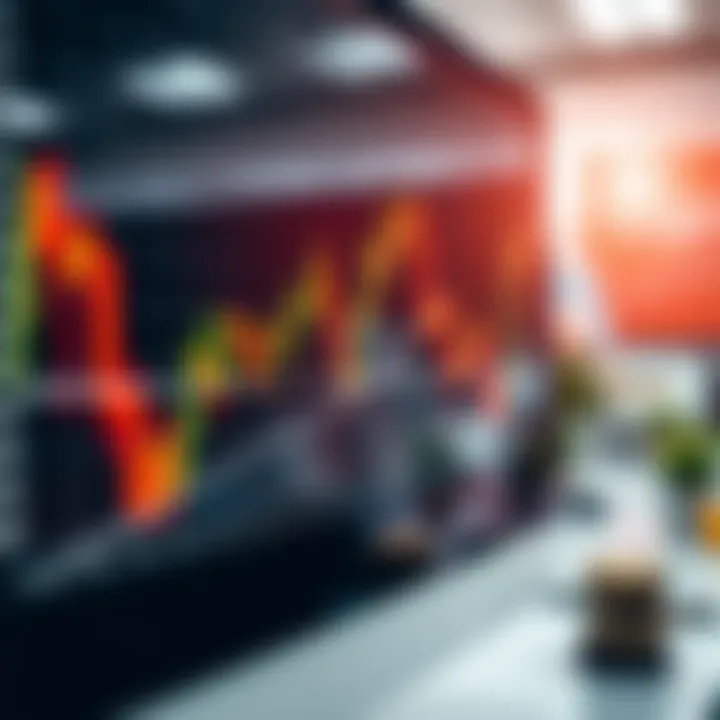 Graph showing upward and downward trading signals with annotations