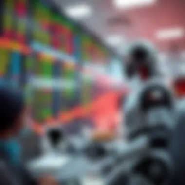 Trading Robots within Kenyan Market Context Representation of Kenyan stock market with digital tools symbolizing integration of trading robots and regulatory frameworks