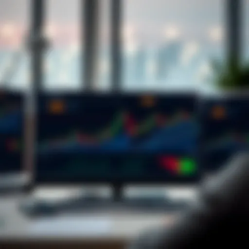 Screenshot of TradingView platform displaying candlestick charts with technical indicators for binary options analysis