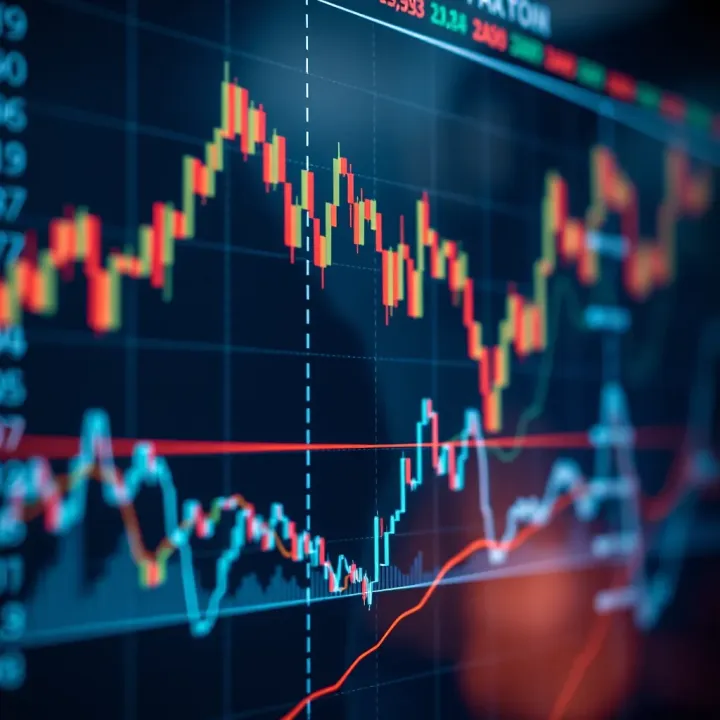 Graph showing various Bitcoin price trends and fluctuations over time in a digital chart