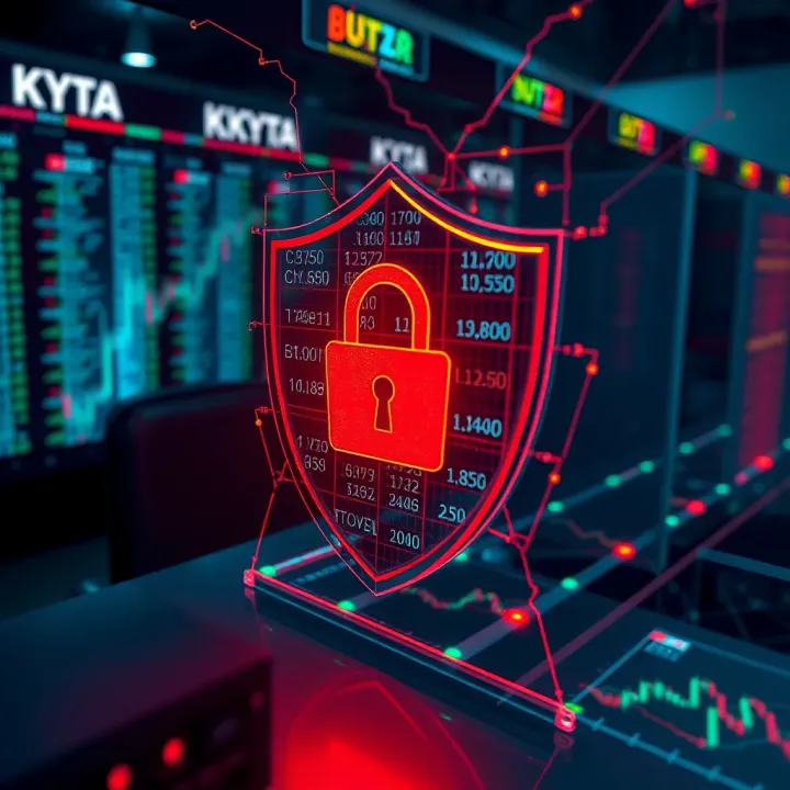 Secure data shield symbolizing safety in binary trading bot usage