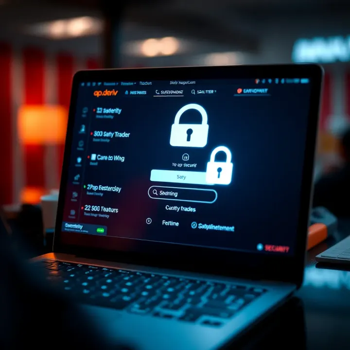 Security Features on app.deriv Login Screen Secure login screen of app.deriv emphasizing safety features for users