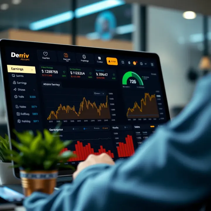 Dashboard showing affiliate account overview with earnings and performance metrics