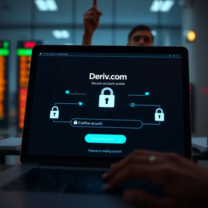 Secure Account Access on Deriv.com Secure account login screen with encryption symbols emphasizing online trading safety