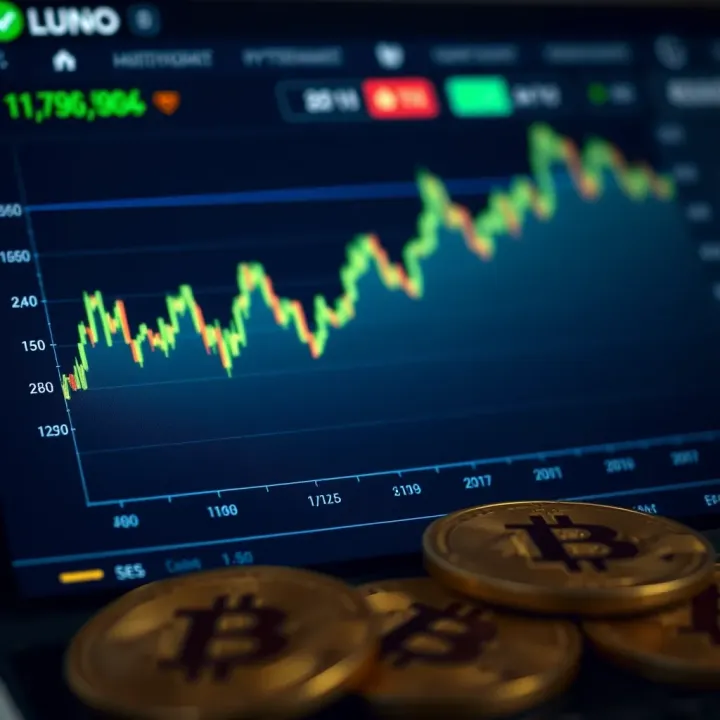 Graph showing cryptocurrency price trends on Luno platform with Kenyan shilling currency symbols