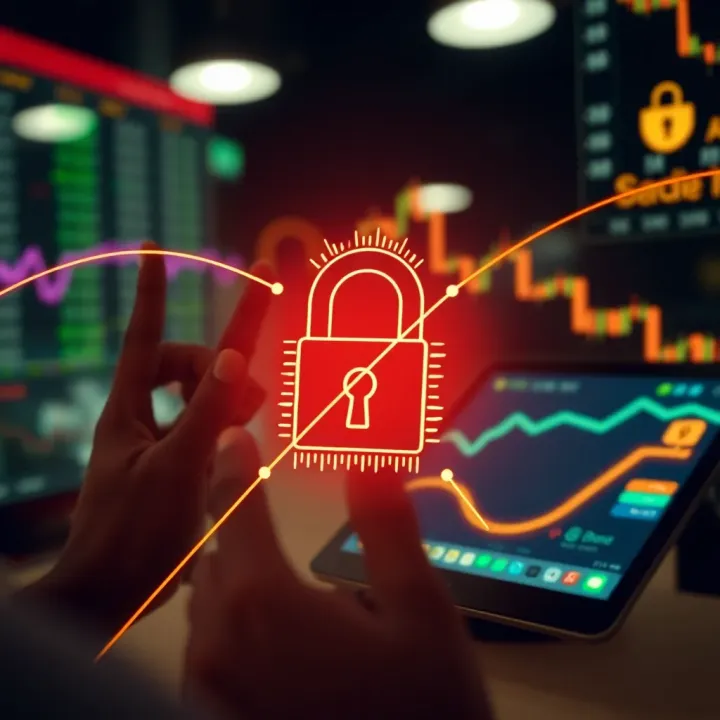 Secure online transaction with digital encryption symbolizing safe funding and account security