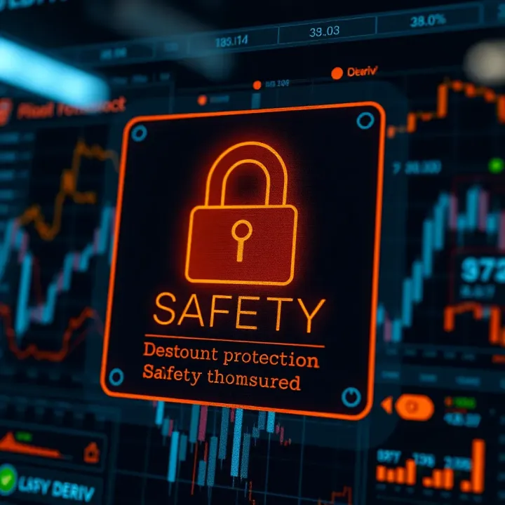 Secure login screen of the Deriv trading app emphasizing account protection and encryption