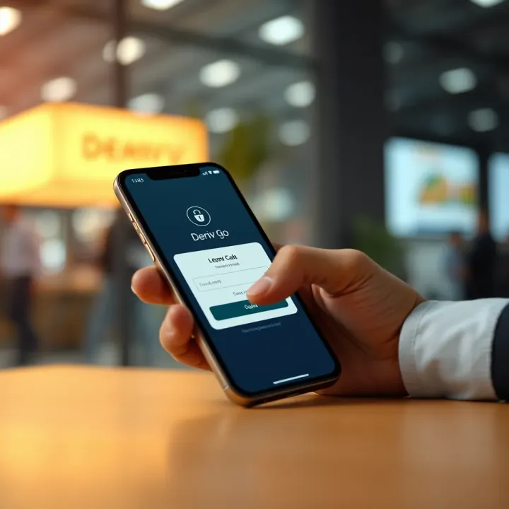 User logging into Deriv Go app on a smartphone with secure authentication