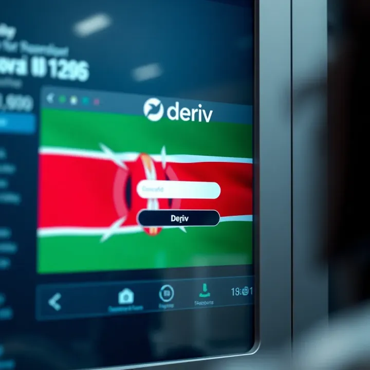 Secure login interface for Deriv platform with Kenyan flag colors