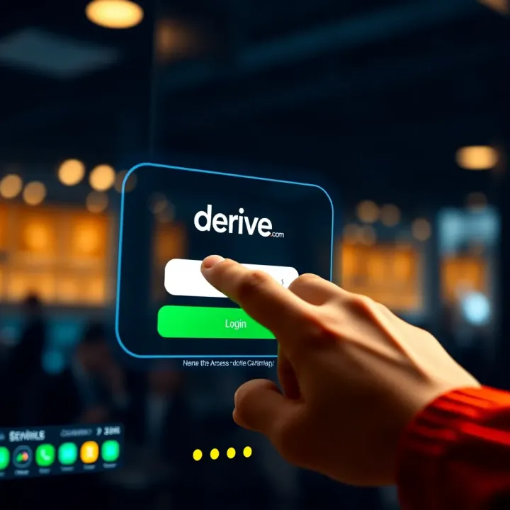 User entering credentials on a secure login screen with Derive.com branding