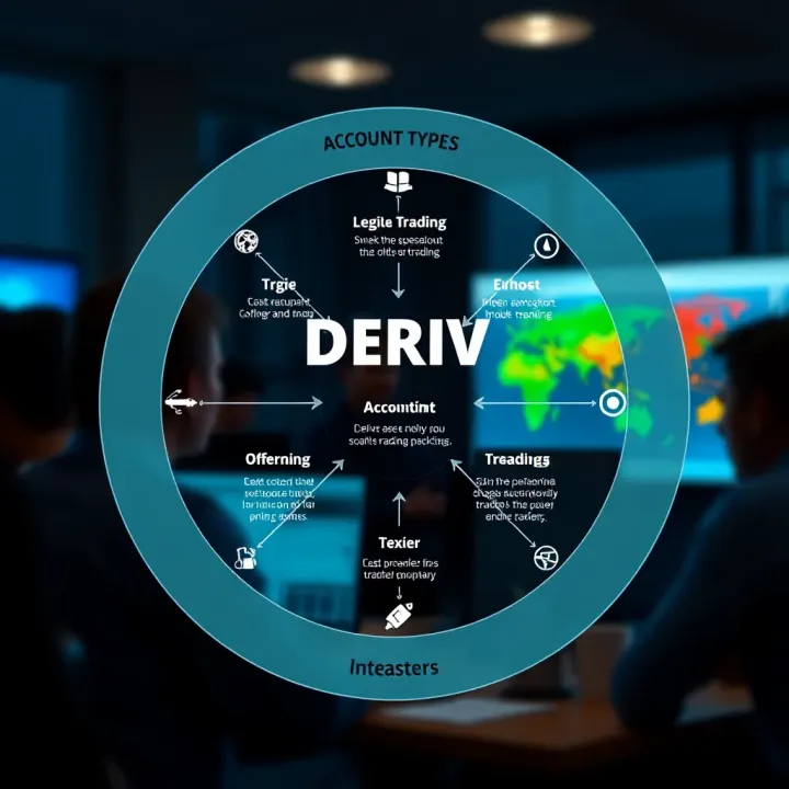 Deriv Account Types and Trading Products for Traders in Kenya Diagram illustrating different Deriv account types and the variety of trading products available