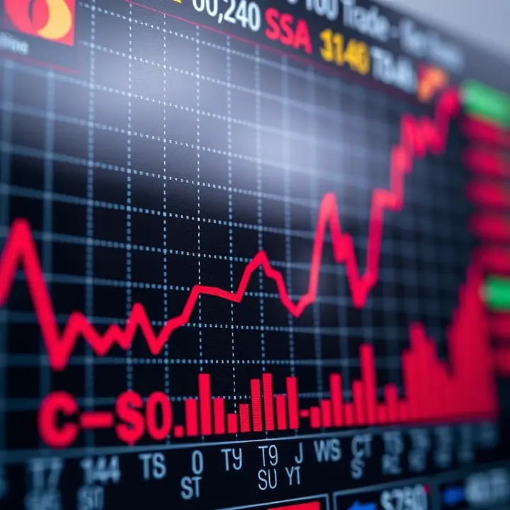 Graph showing currency exchange trends with Kenyan shilling and US dollar symbols