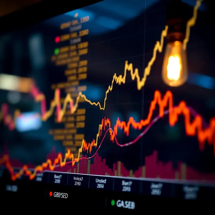 Graph showing recent trends and fluctuations in GBP/USD exchange rates amid global economic shifts