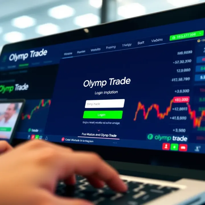 Screen displaying the Olymp Trade login interface on a digital device in Kenya