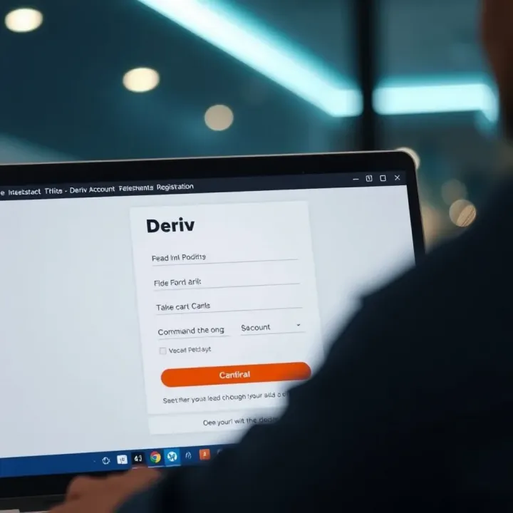 Screenshot showing the Deriv account registration page with form fields