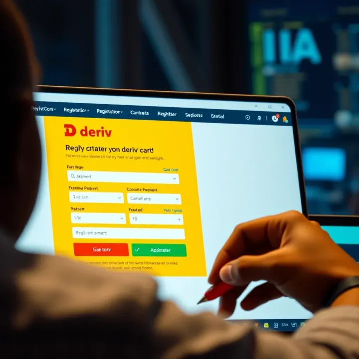 User completing an online registration form on Deriv Com website