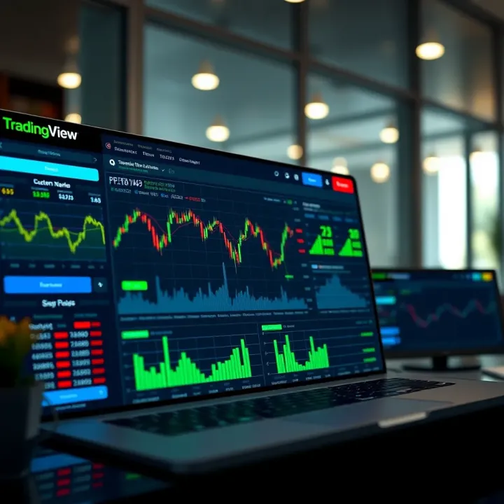 Dashboard displaying TradingView integration on a Kenyan financial website with custom widgets and market data