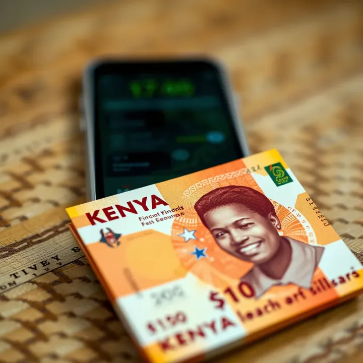 Kenyan Currency and Smartphone Representing Fast Mobile Loan Services Kenyan shillings and smartphone illustrating fast mobile loan services