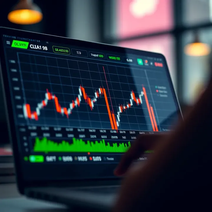 Graph showing trading performance and user satisfaction on a digital trading platform