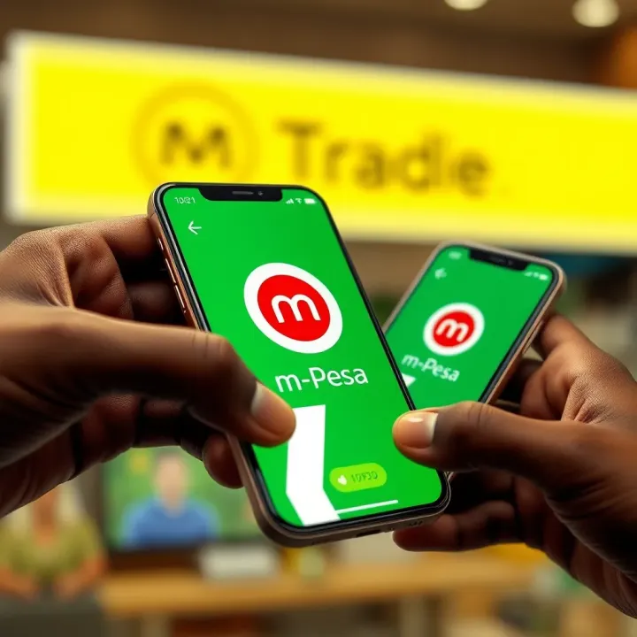 Visual representation of M-Pesa mobile payment integration for seamless transactions on trading app