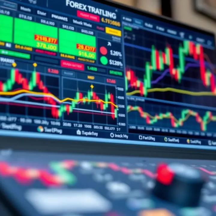 Forex Trading Platform Features and Tools Illustration of forex trading platform interface with charts and tools