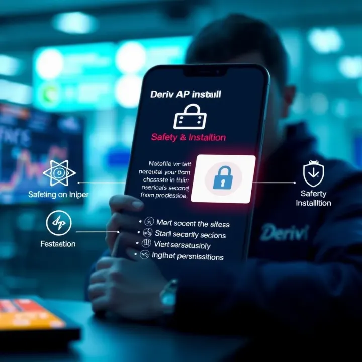 Secure Installation Features of Deriv APK Illustration of secure installation process for Deriv APK highlighting safety features and permissions