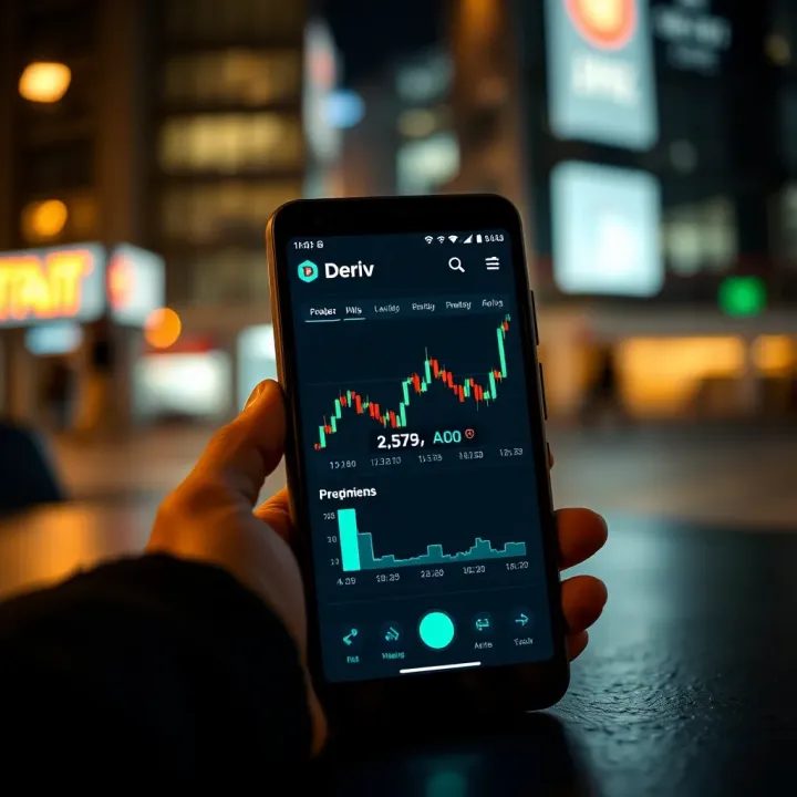 Screenshot of Deriv APK displaying its user-friendly trading interface on an Android device