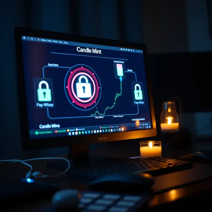 Safe Download Practices for Candle Mine Bot Safe download concept for Candle Mine Bot on a computer with security icons